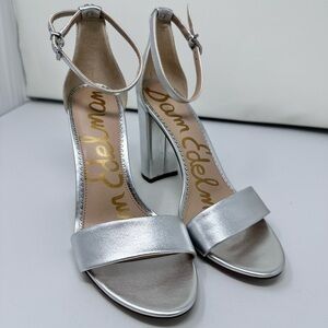 Sam Edelman shiny Silver Women's Heels size 9